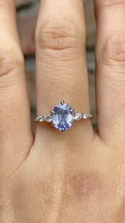 【即日配送】エステルフルールリング ・1.4ct・非加熱ブルーサファイア・K14WG