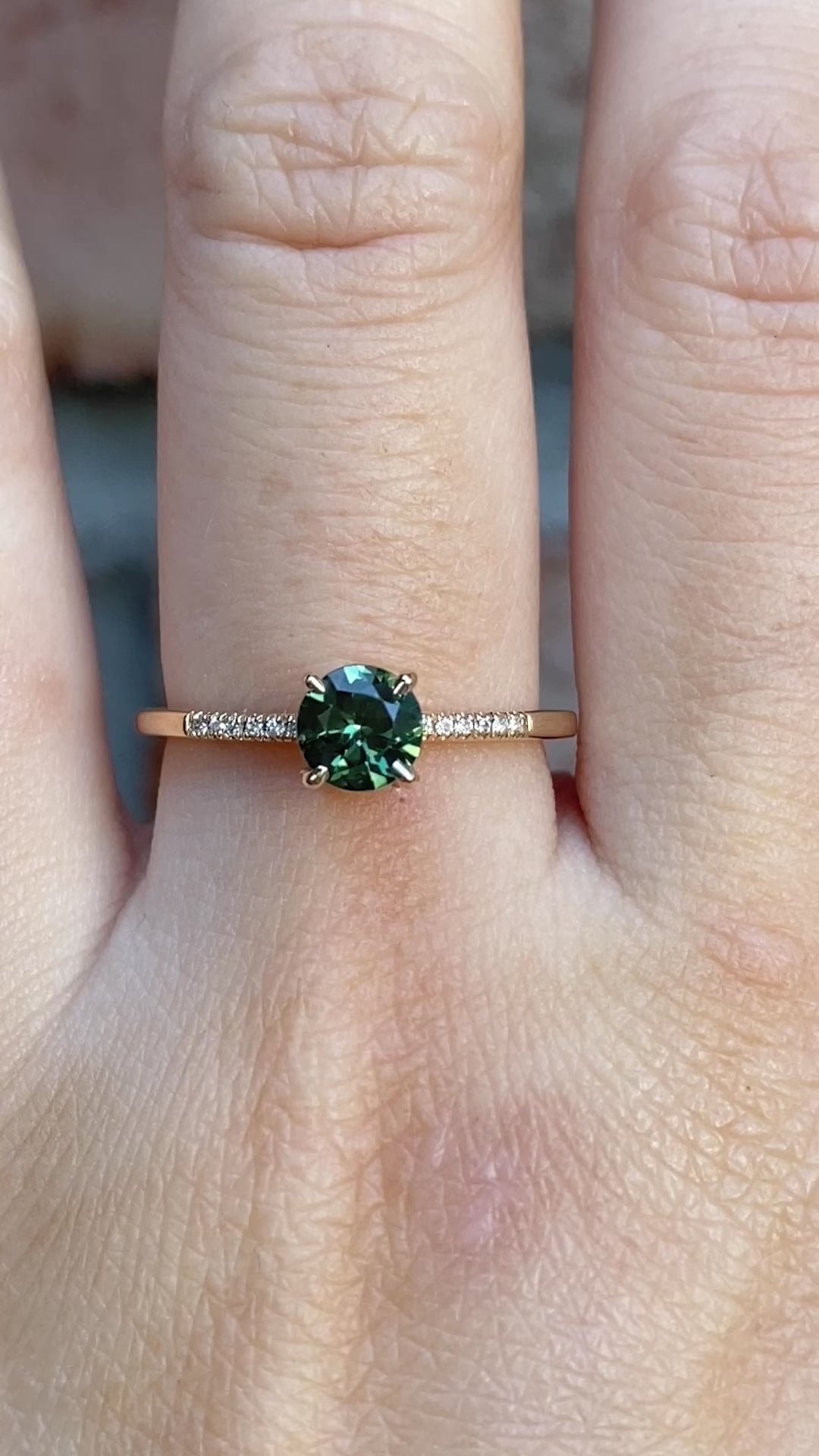 Audrey Ring, 0.70ct Green Queensland Sapphire