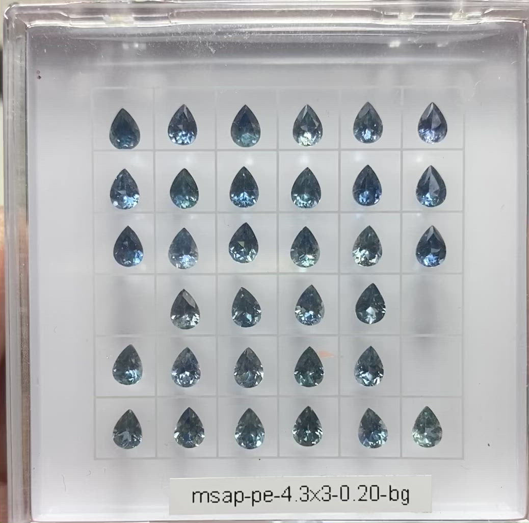 0.20ct Calibrated Pear Montana Sapphires (4.3mm)