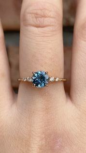 Estel Fleur Ring, 1.15ct Blue Montana Sapphire