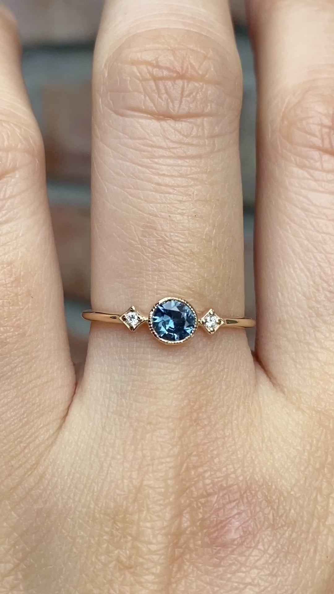 Moon & Star Ring, 0.45ct Sapphire