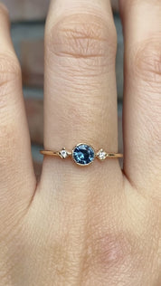 Moon & Star Ring, 0.45ct Sapphire