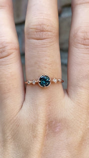 【即日配送】ステラリング ・0.60ct・加熱クイーンズランド産ディープティールブルーサファイア・K14RG