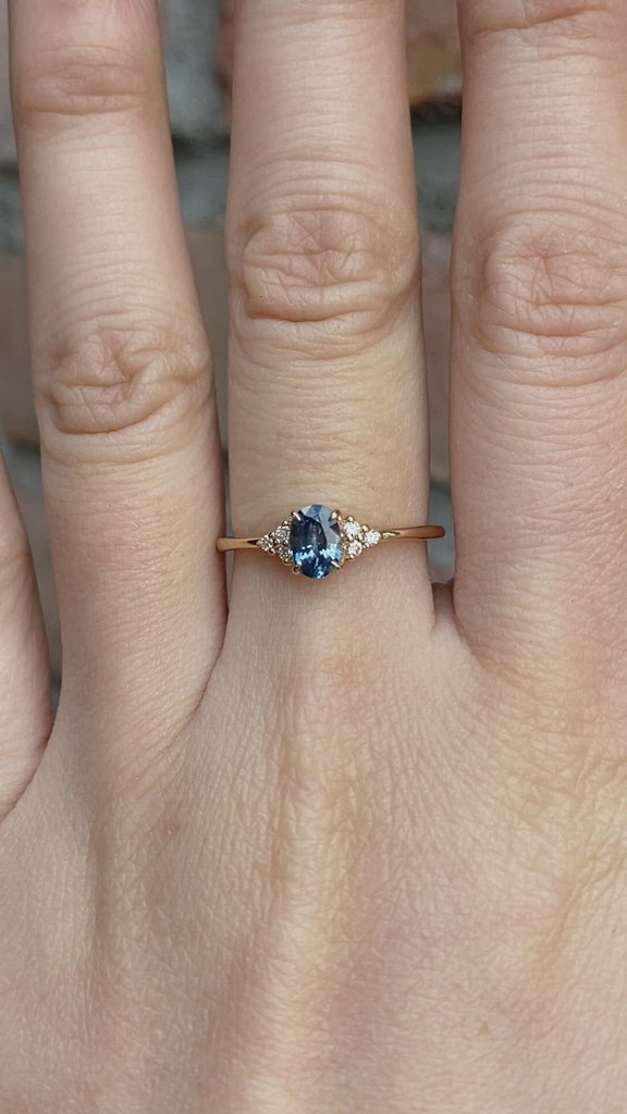 Teresa ring 0.6ct Montana Sapphire 14k  yellow gold
