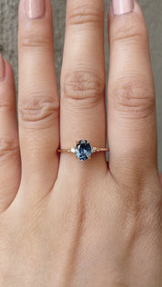 Estel Ring - 0.96ct Blue Green Montana Sapphire (One of a kind)