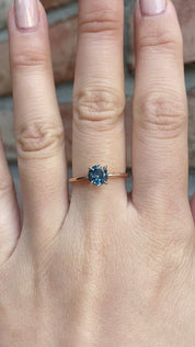 Jane Ring 1.08ct Montana Sapphire Ring 14K Rose Gold, One of a kind