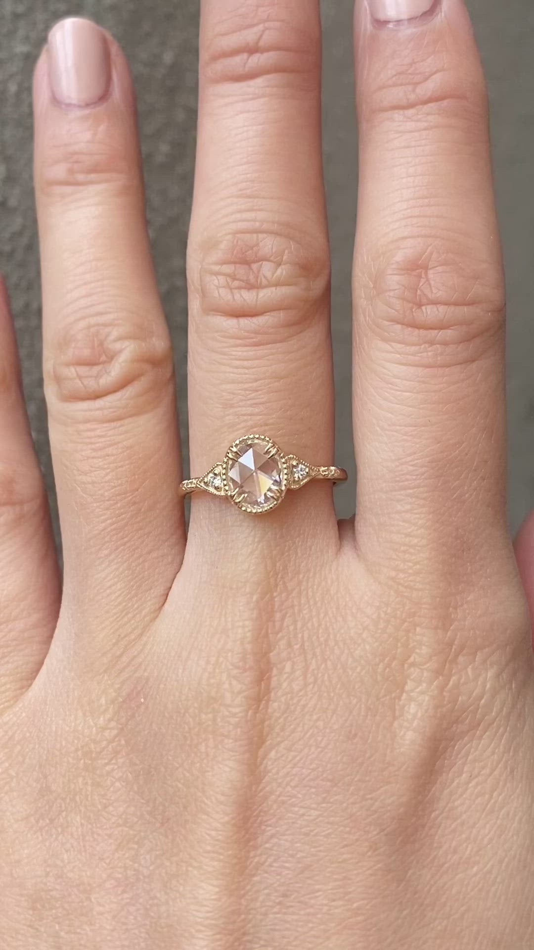 Agatha Oval Rose Cut Diamond Ring