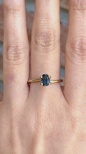 0.90ct Oval Cut Deep Teal Blue Queensland Sapphire SO254