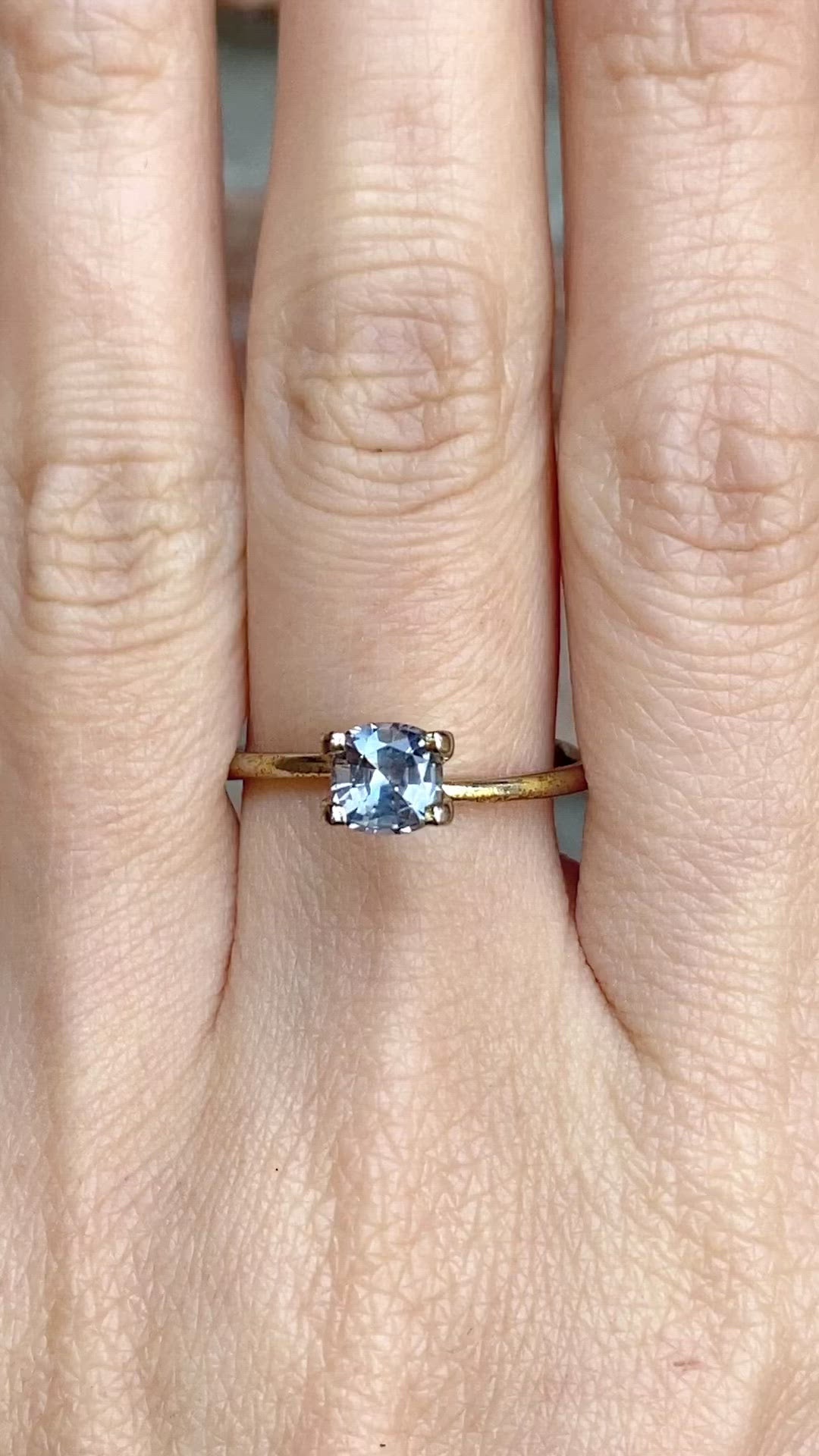 0.98ct Cushion Cut Parti Gray Blue Montana Sapphire SF033