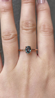Sara Ring 0.89ct Green Montana Sapphire, 14K Rose Gold (One of a kind)