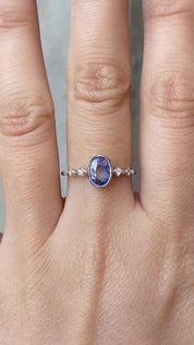 Celeste Ring, 0.76ct Blue Madagascar Sapphire