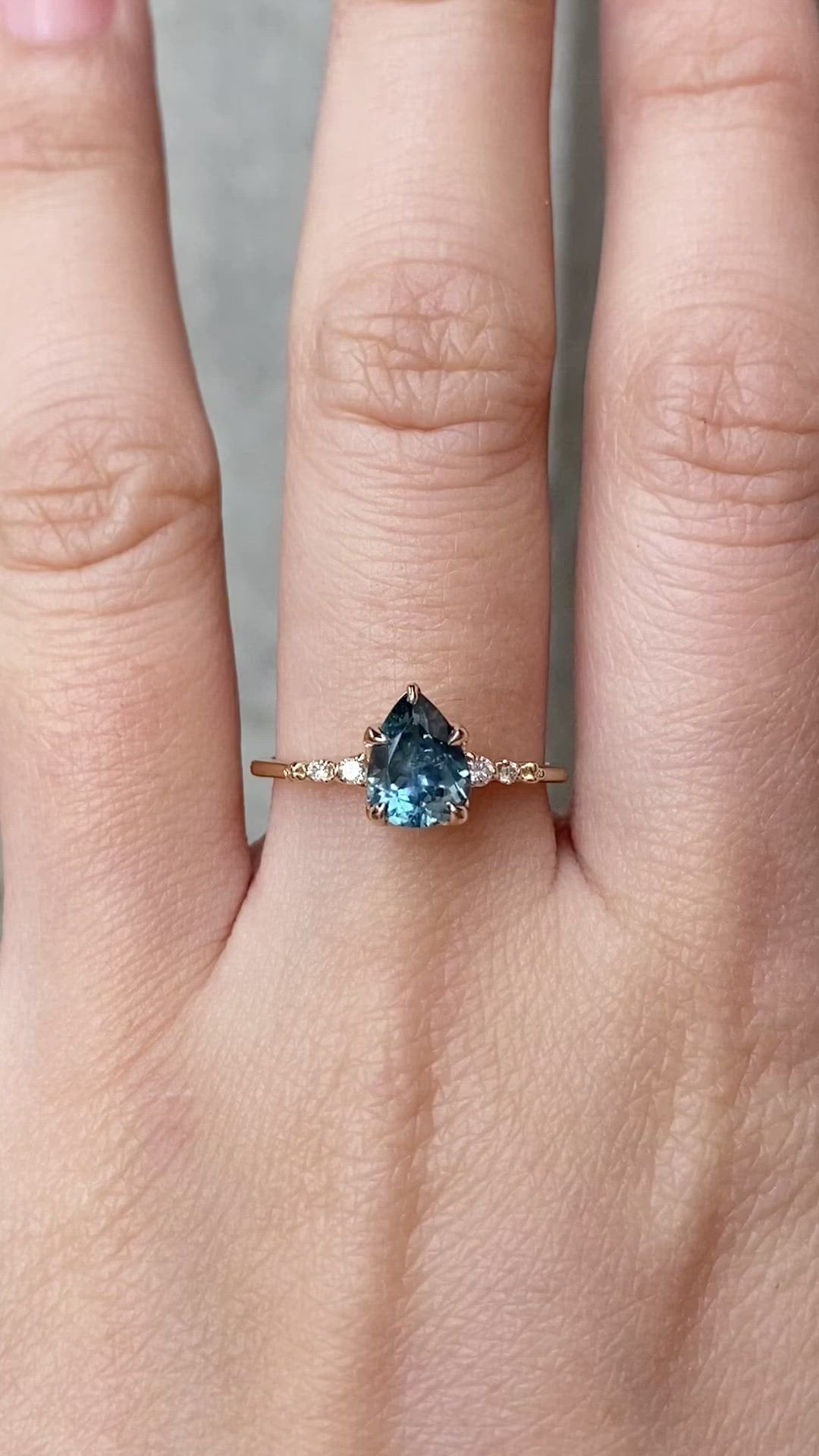 Estel Fleur Ring 1.41ct Blue Green Montana Sapphire, 14K Yellow Gold (One of a kind)