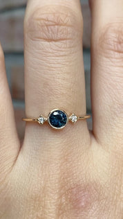 Moon & Star Ring, 0.45ct Sapphire