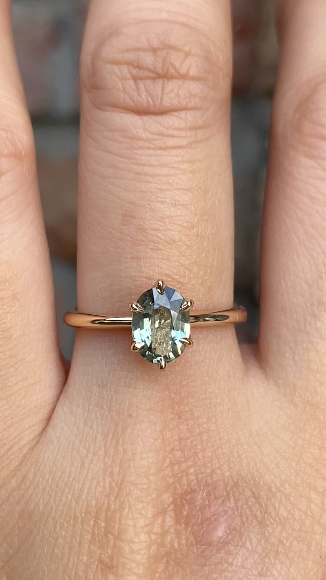 【一点物】フローリンリング ・1.11ct・非加熱グリーンサファイア・K14YG