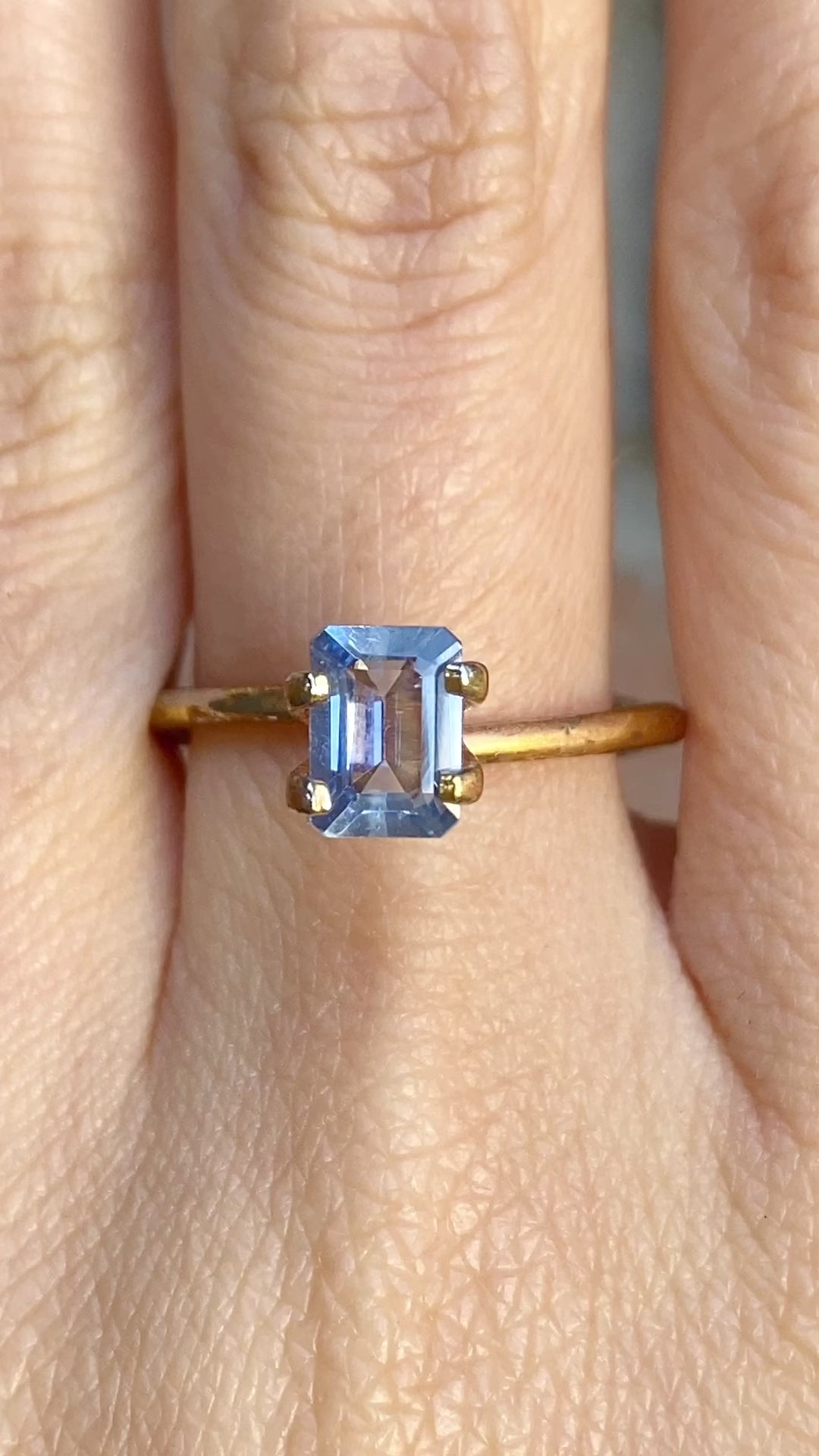 1.16ct Emerald Cut Blue Montana Sapphire