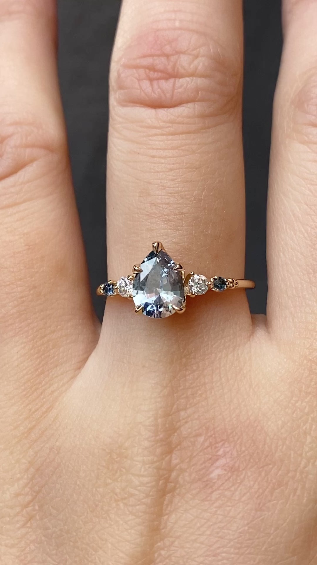 Estel Fleur Ring, 1.22ct Light Blue Madagascar Sapphire