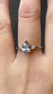 Estel Fleur Ring, 1.22ct Light Blue Madagascar Sapphire