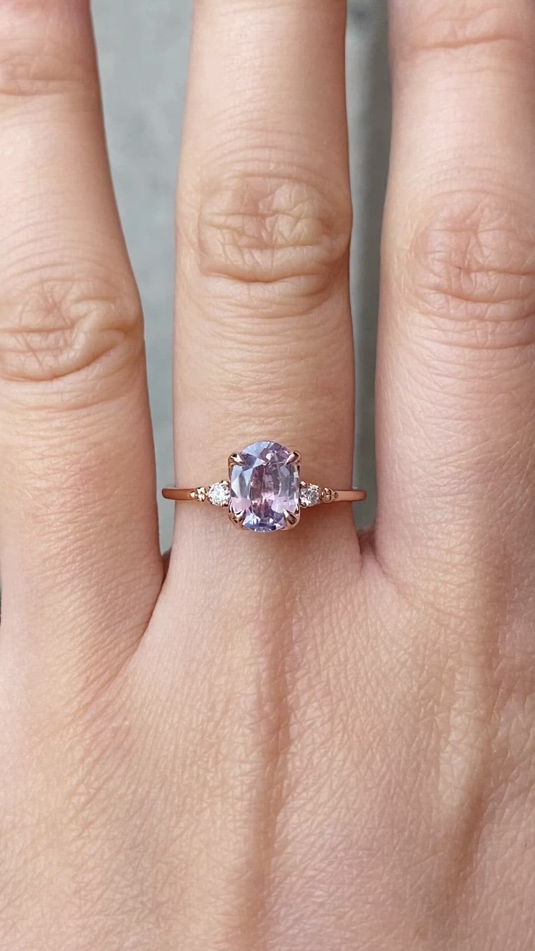 【一点物】エステルリング ・1.38ct・非加熱ラベンダーブルーサファイア・K14RG