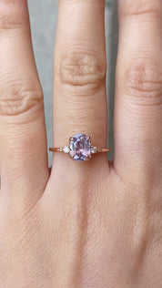 【一点物】エステルリング ・1.38ct・非加熱ラベンダーブルーサファイア・K14RG
