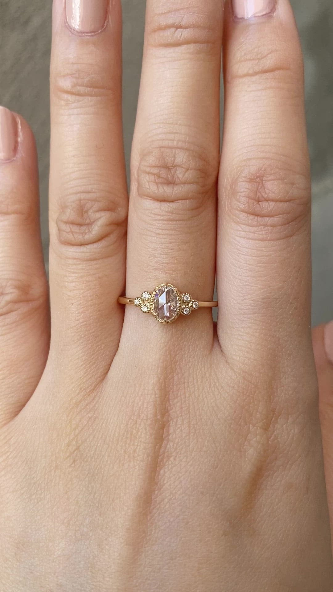 Celine Oval Rose Cut Diamond Ring