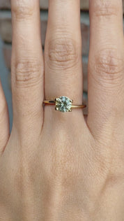 0.94ct Round Parti Aqua Yellow Green Montana Sapphire