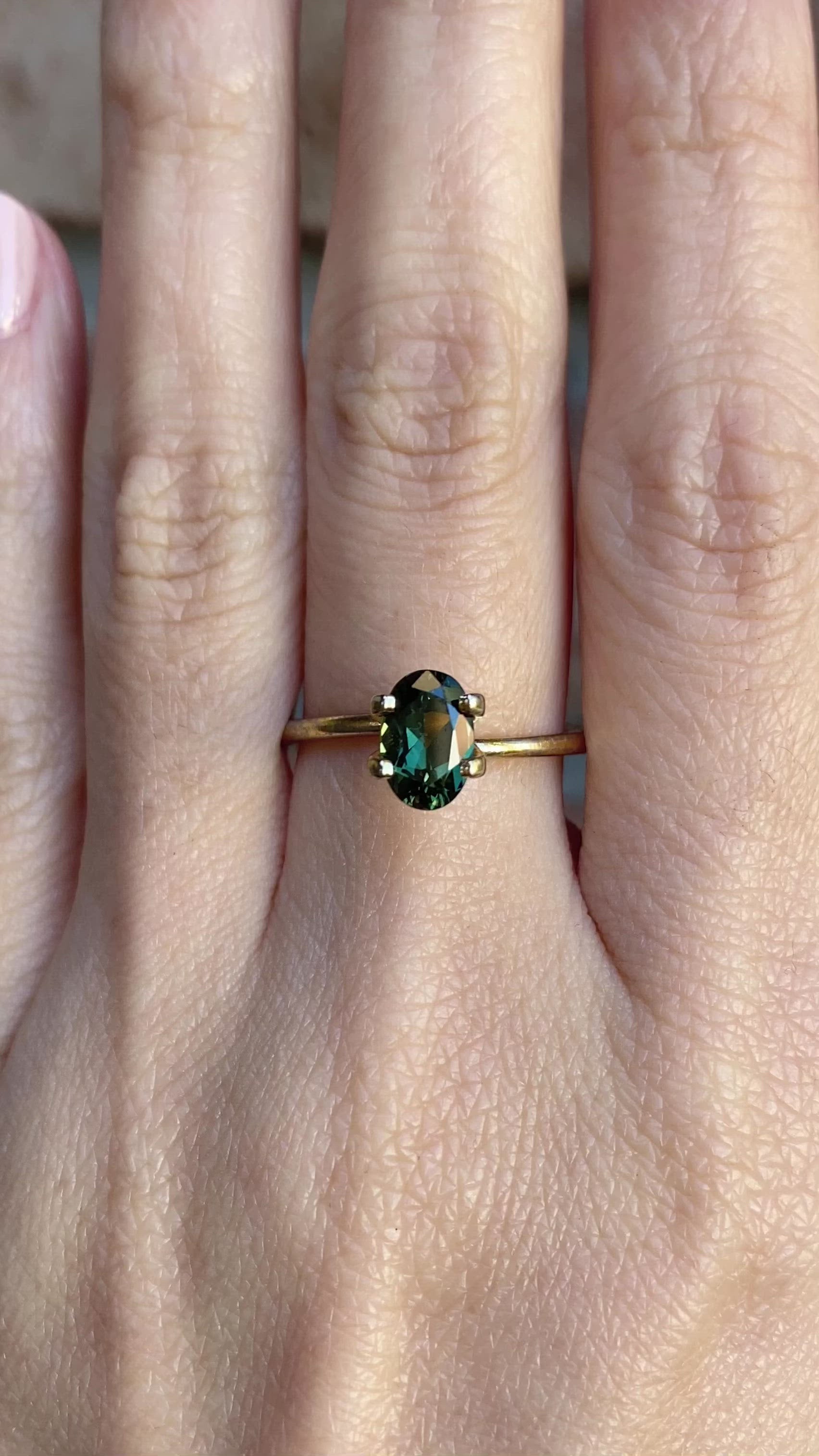 1.28ct Oval Cut Green Queensland Sapphire SO222