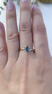 0.85ct Pear Cut Blue Montana Sapphire