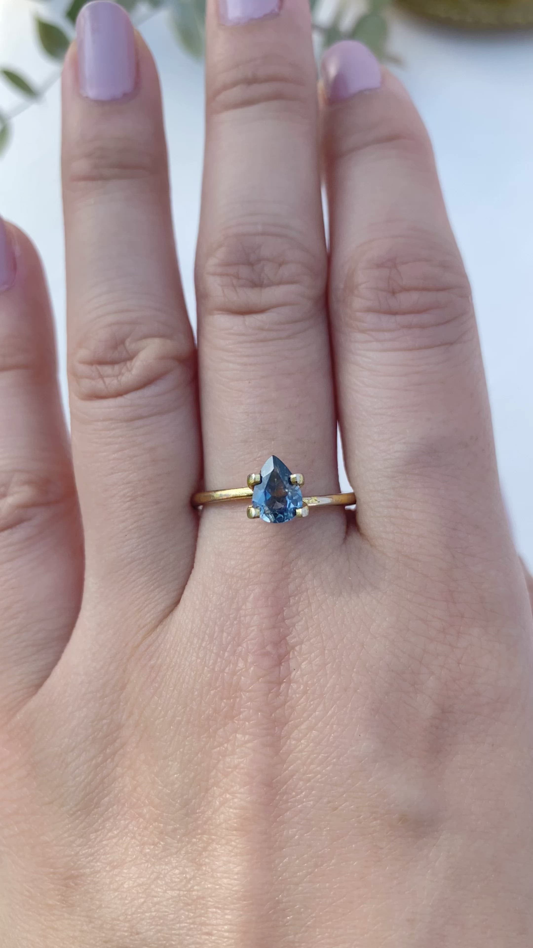 0.85ct Pear Cut Blue Montana Sapphire