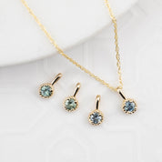 Dahlia Necklace, 0.15ct Montana Sapphire (Charm option)