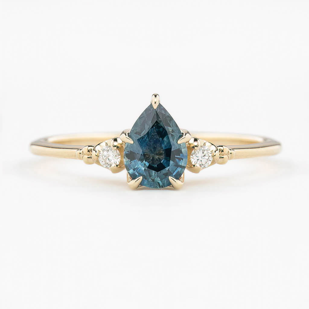 【即日配送】エステルリング ・0.81ct・加熱モンタナ産ブルーサファイア・K14YG