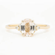 【即日配送】テレサリング ・1.44ct・非加熱マダガスカル産ライトピーチサファイア・K14YG