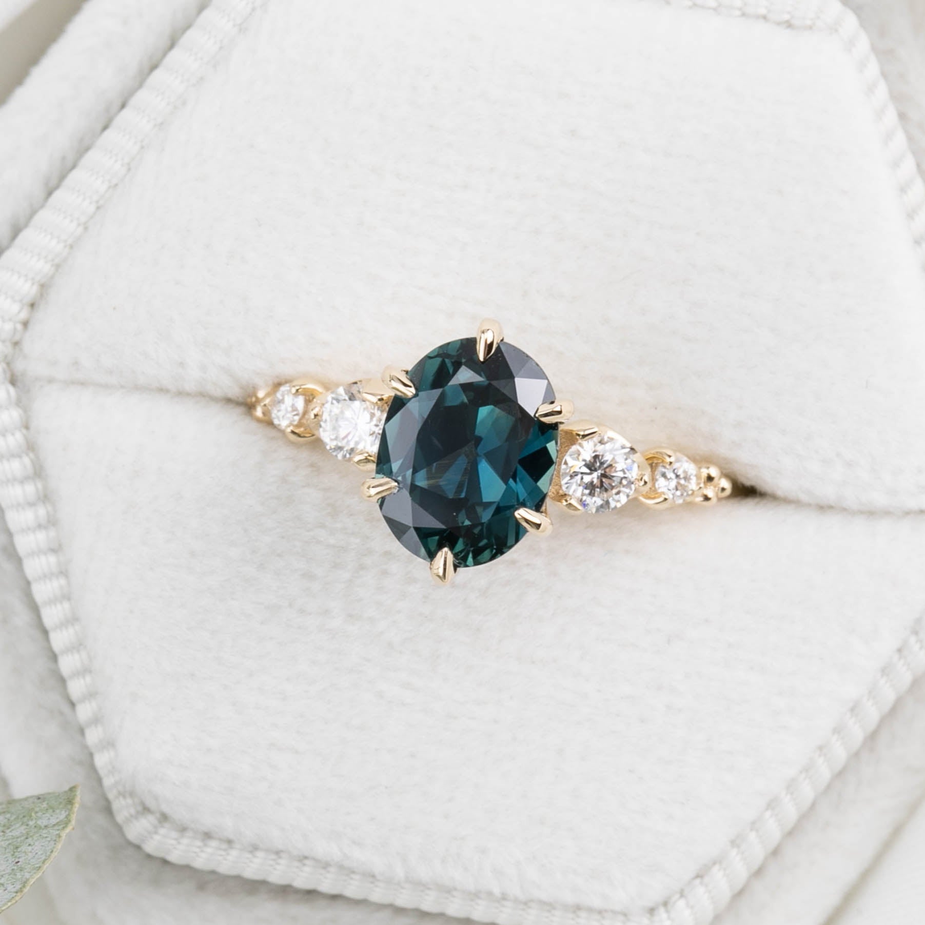 Estel Fleur Grand Ring, 2.46ct Queensland Sapphire, oval shape gemstone
