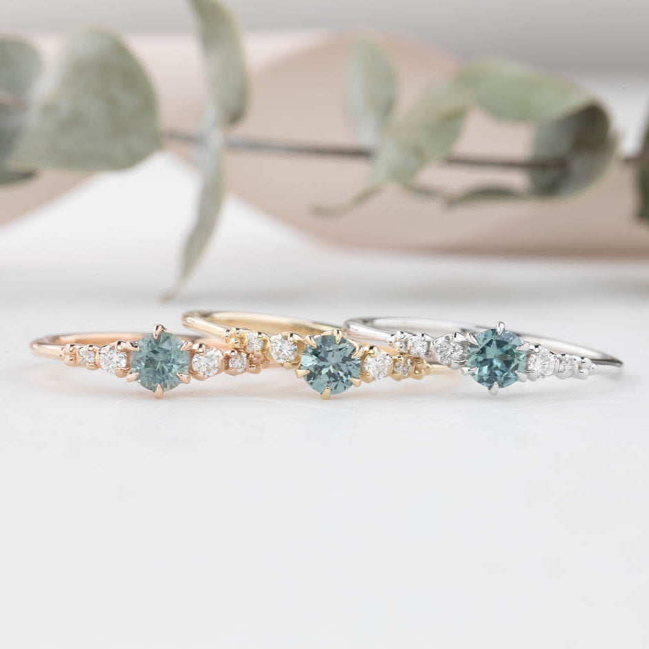 Estel Fleur Ring, 0.30ct Montana Sapphire of your choice