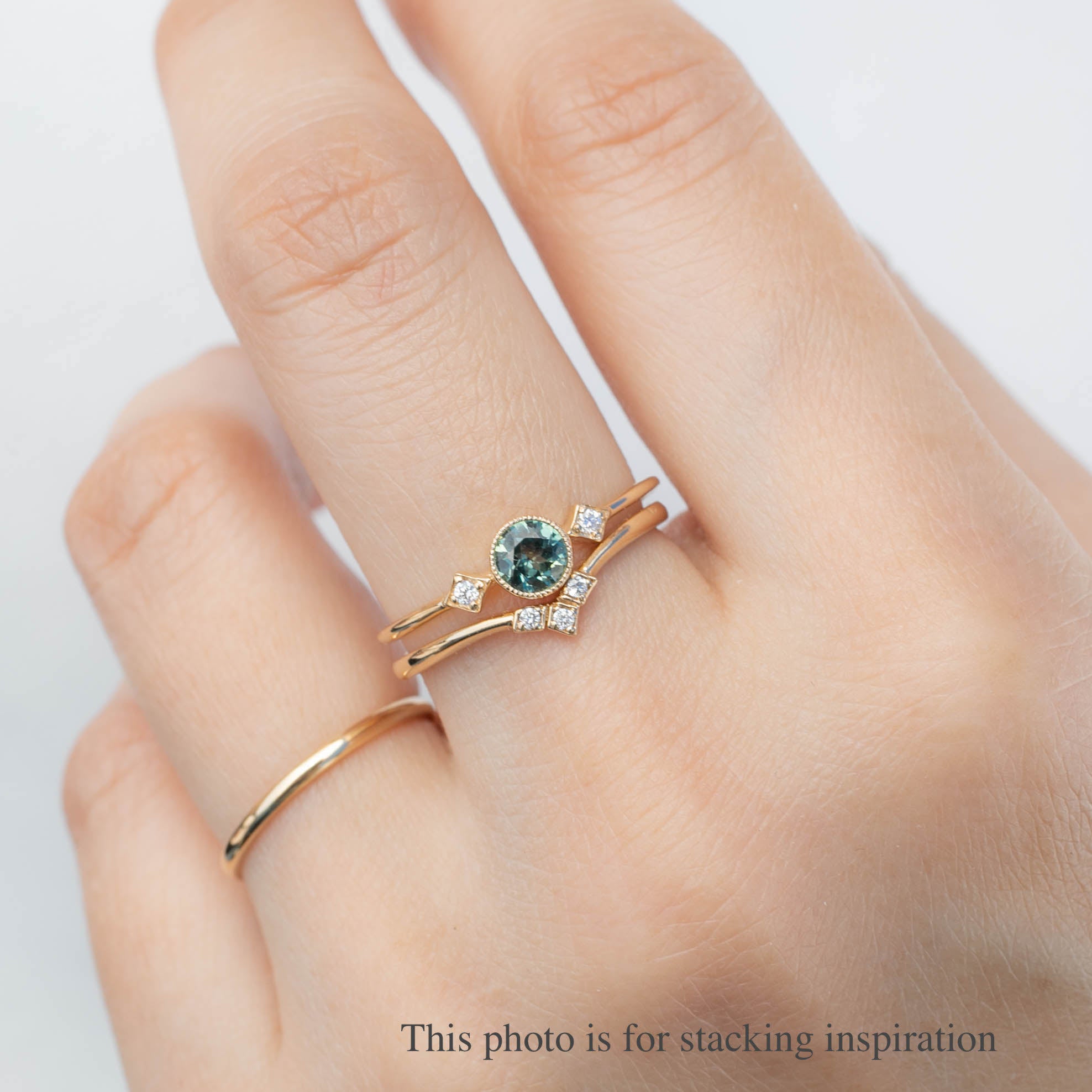 Moon & Star Ring, 0.45ct Sapphire