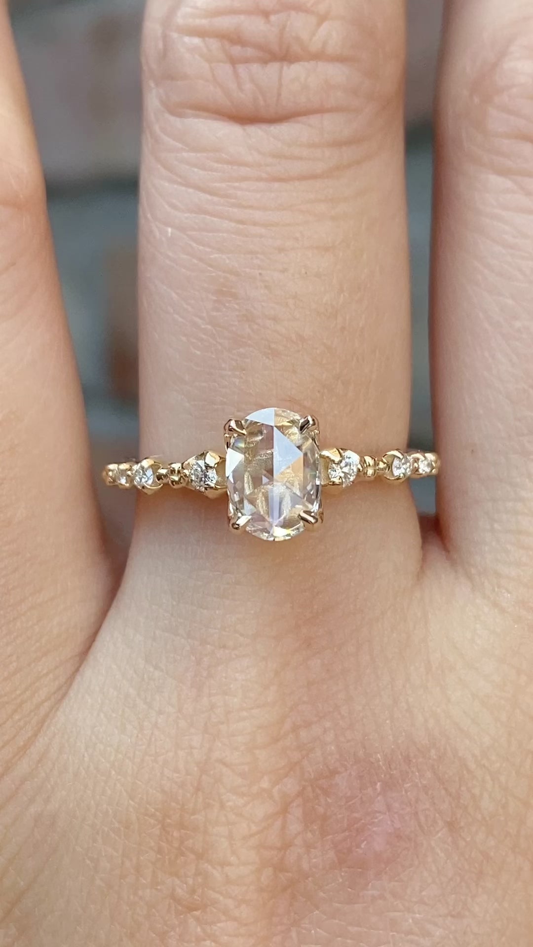 Wisteria Oval Rose Cut Diamond Ring