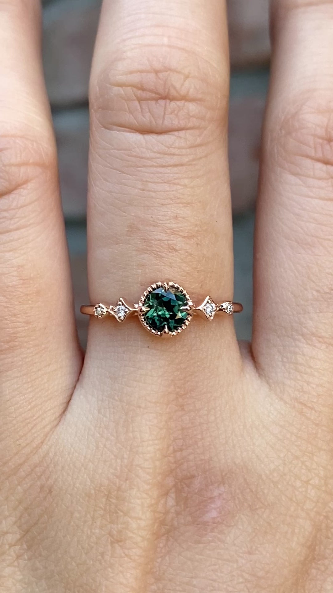 【即日配送】ステラリング ・0.60ct・加熱クイーンズランド産ディープティールブルーサファイア・K14RG
