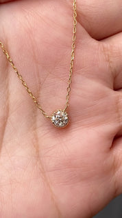Dahlia 0.30ct GIA Certified Diamond Solitaire Necklace