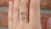 Candy Ring, 0.40ct Blue Green Unheated Sapphire