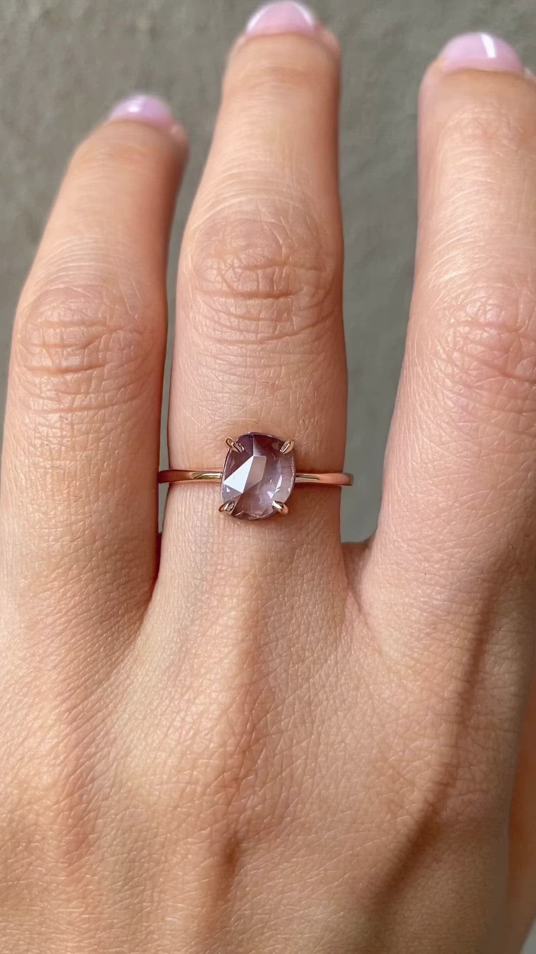 Lisa Ring - 1.26ct Unheated Organic Cut Light Blue Sapphire, 14k rose gold (One of a kind)