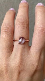 Lisa Ring - 1.26ct Unheated Organic Cut Light Blue Sapphire, 14k rose gold (One of a kind)