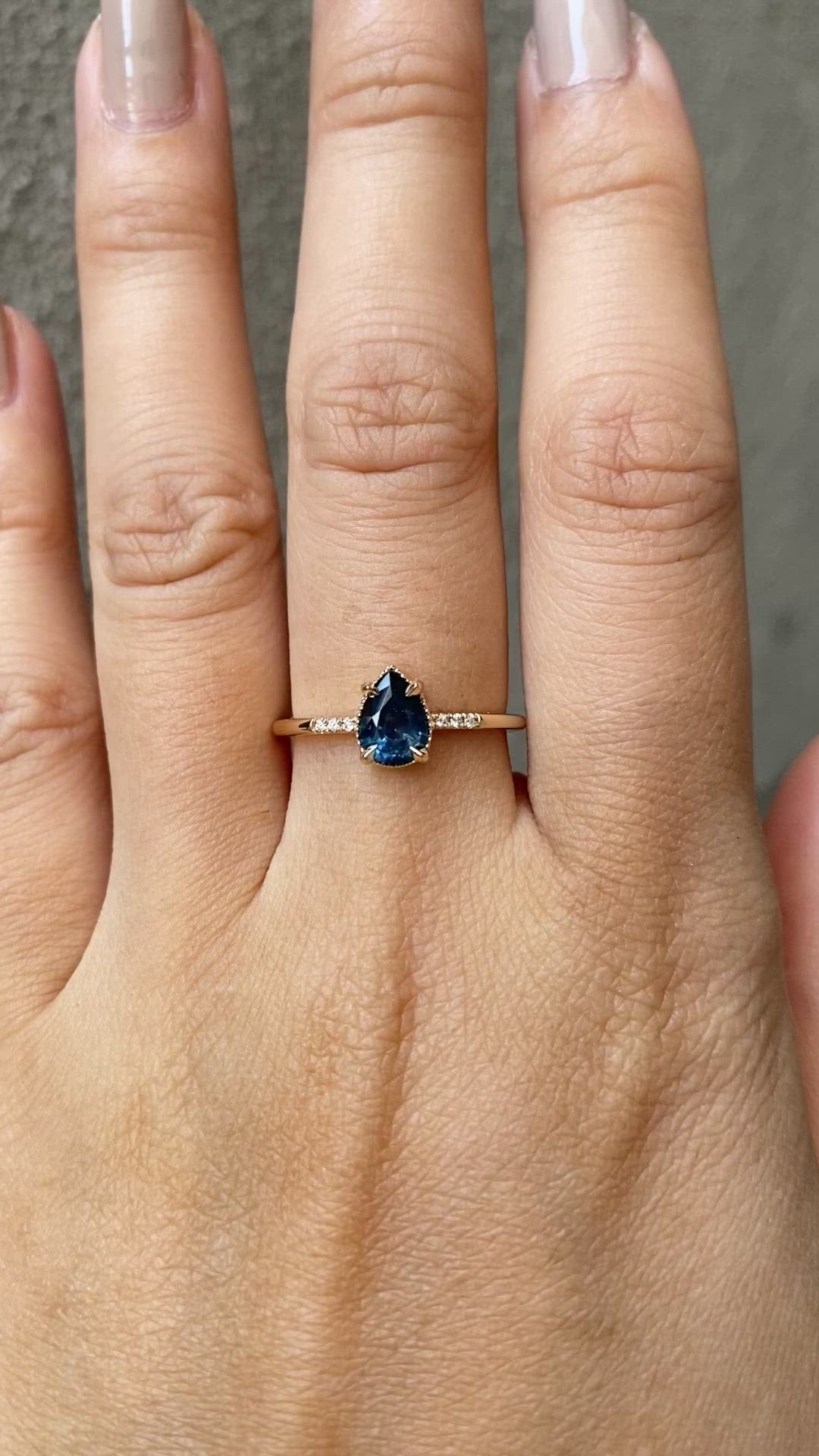 Grace Ring, 0.73ct Blue Montana Sapphire