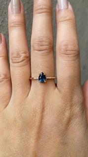 Grace Ring, 0.73ct Blue Montana Sapphire