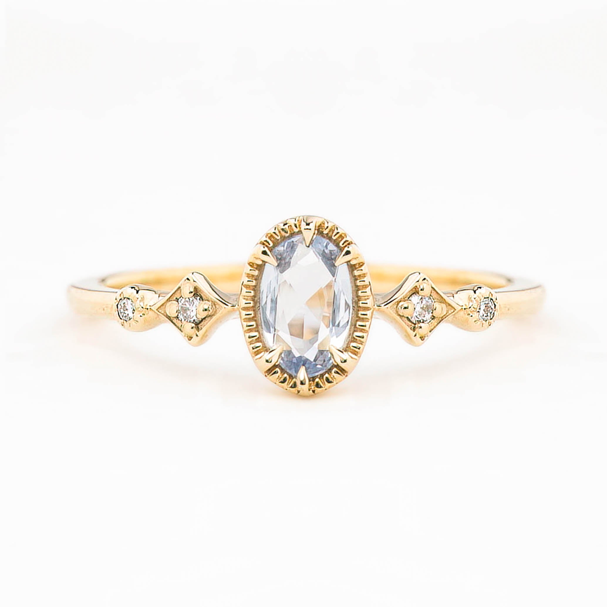 Stella Ring, 0.4ct Unheated Sapphire, oval shape gemstone