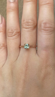 Sara Ring, 0.60-0.70ct Cushion Cut Montana Sapphire