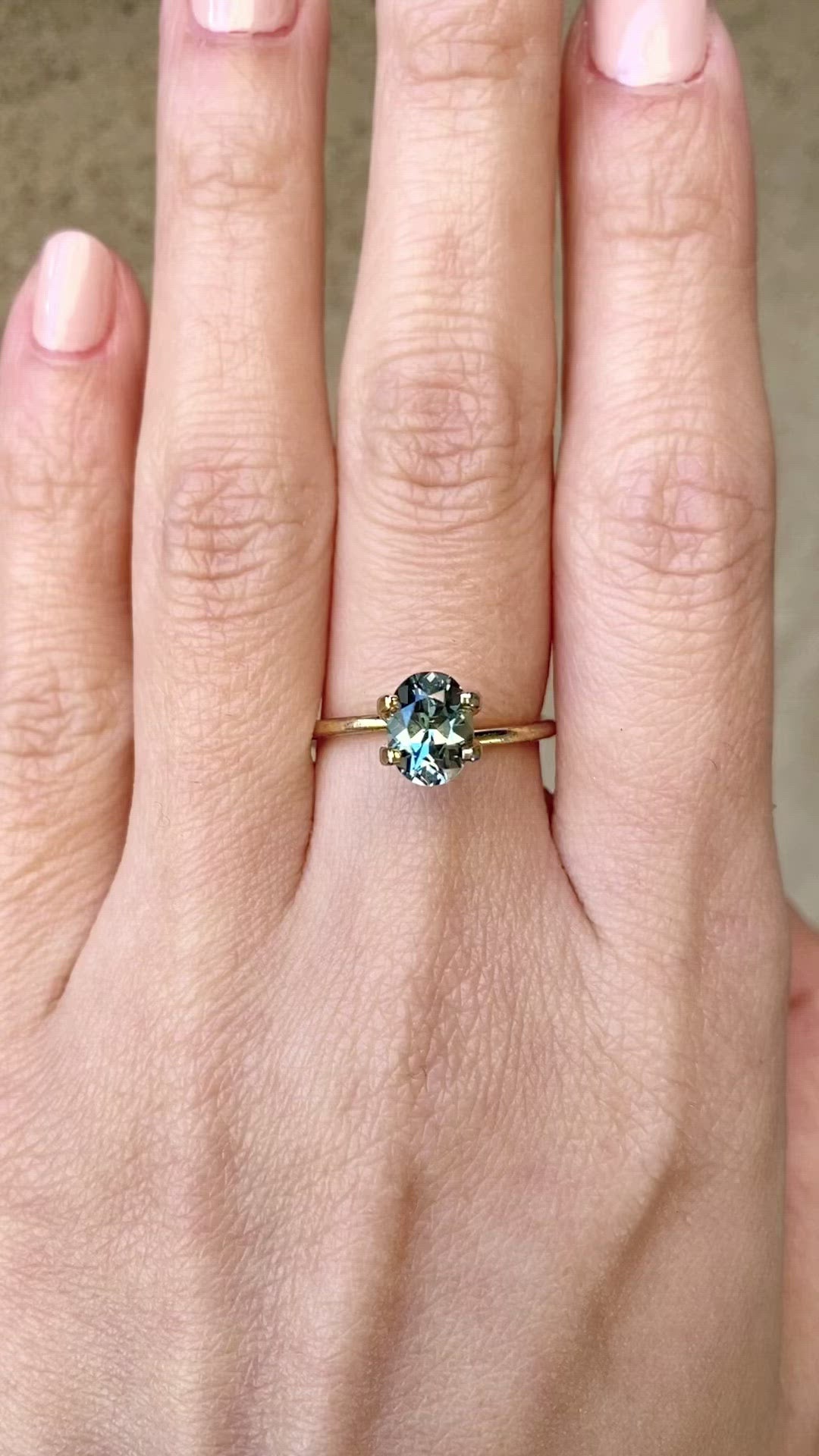 1.36ct  ブルーグリーンサファイア モンタナ産