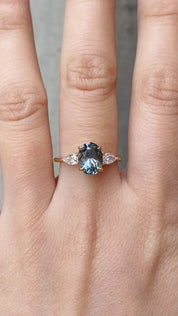 Olivia Grand Ring, Light Blue Green Montana Sapphire