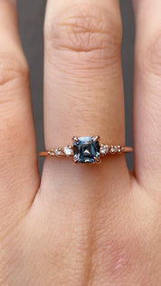 Estel Fleur Ring, 0.77ct Blue Montana Sapphire