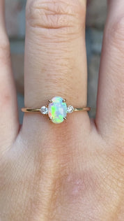 Emilie Ring, 0.50ct Rainbow Opal