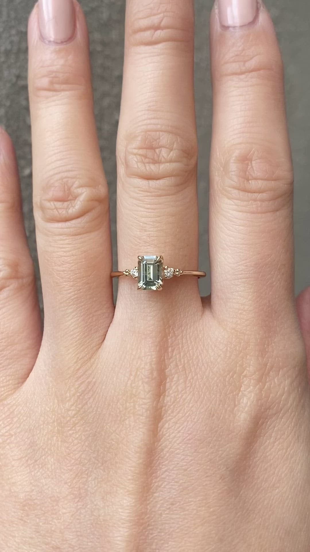 Estel Ring - 0.87ct Light Green Montana Sapphire (One of a kind)
