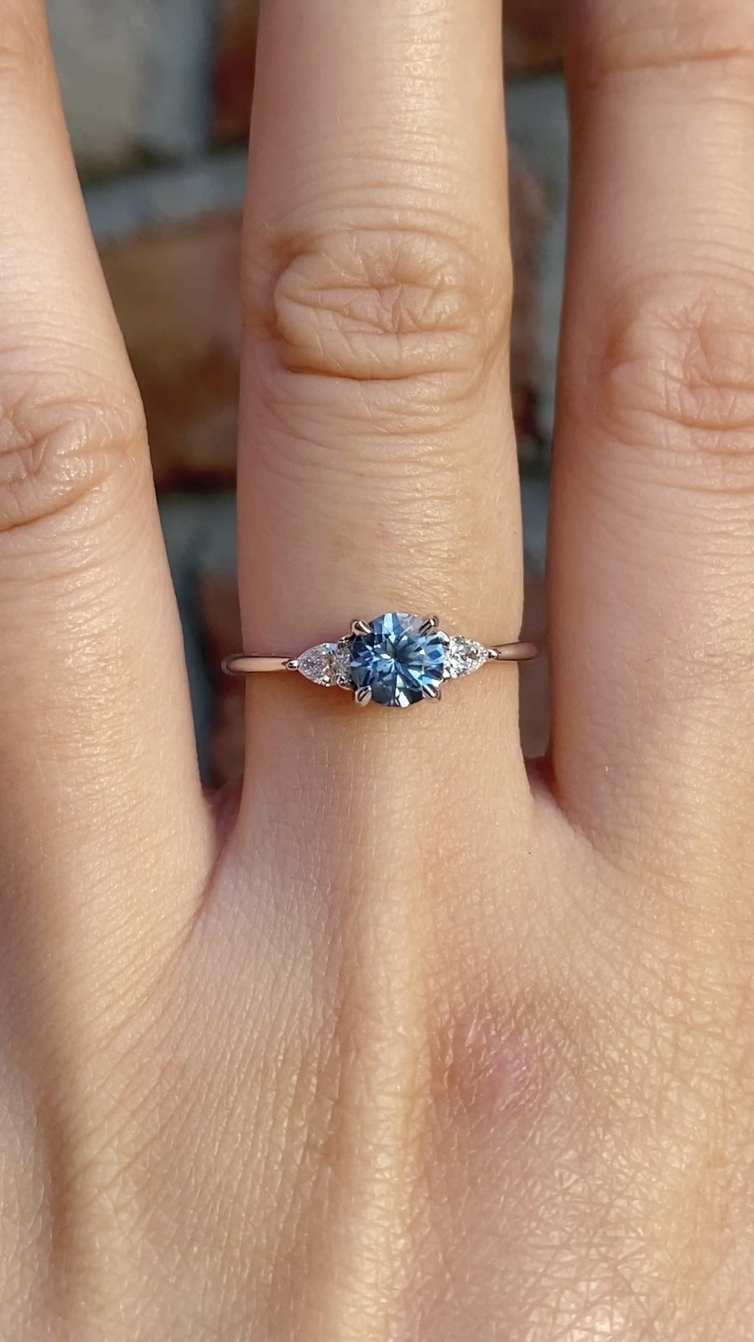 Olivia Ring, 0.70-0.80ct Montana Sapphire